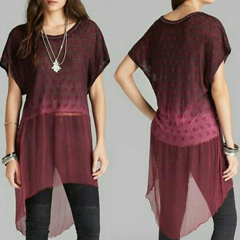 Deep Purple Combo Diamond Dip Dye Tunic